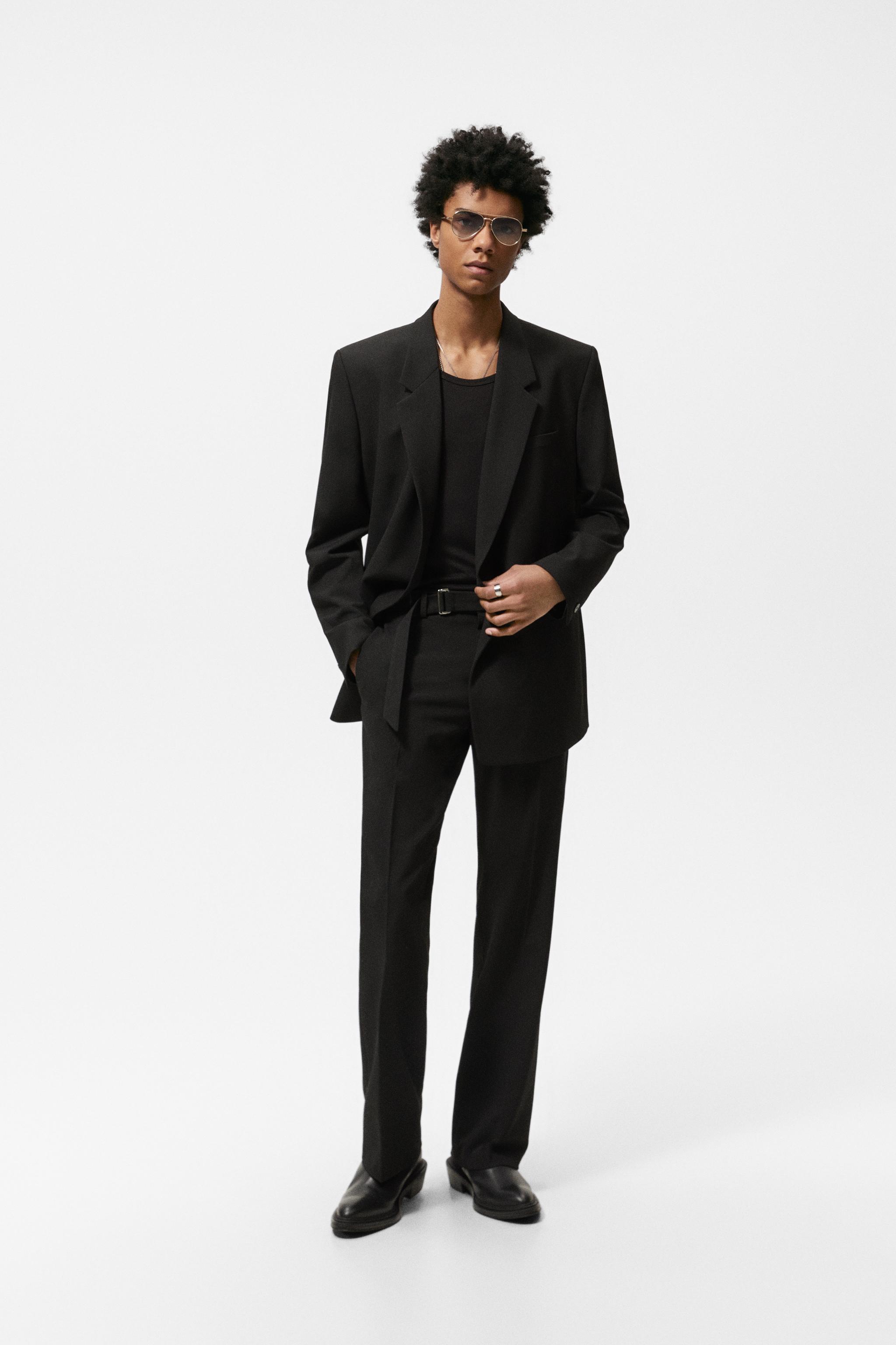 PANTALONI FLARE CU CUREA Negru ZARA Romania